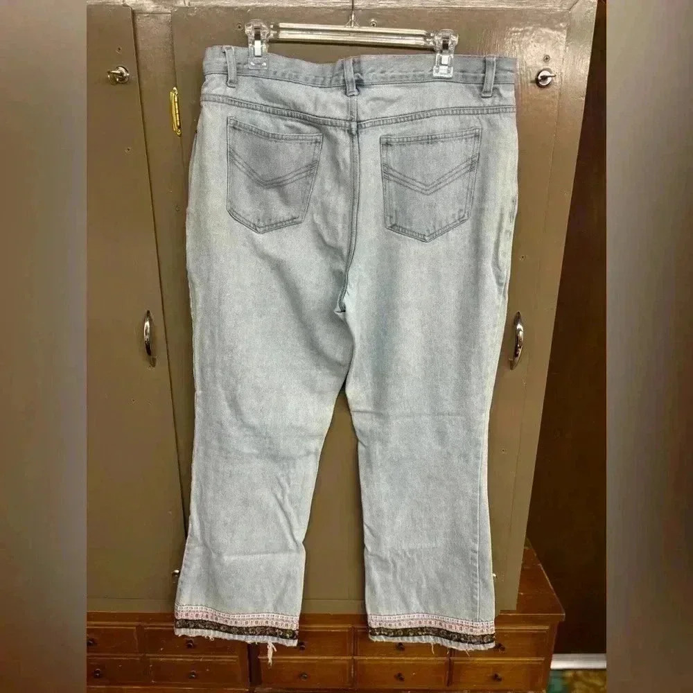 No Boundaries flared light denim jeans with ribbon detail - Picture 3 of 5
